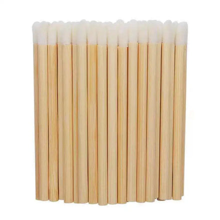 Factory Price Disposable Lip Brushes Premium Lipstick Applicator Wands Bamboo Handle Makeup Tool Kits