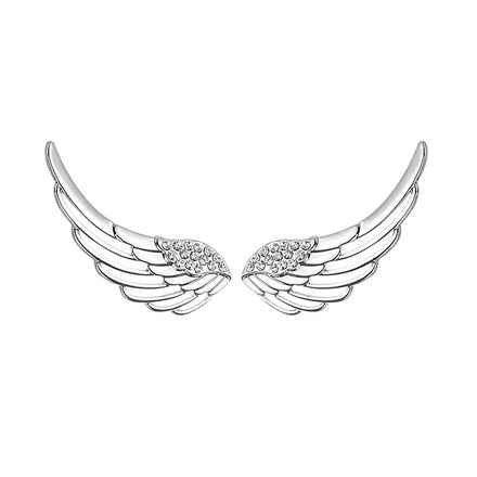 SE210624B Customize Cubic Zircon Delicate Dainty Wing Earrings Daily Wear Earrings 925 Sterling Silver Angel Wing Earrings
