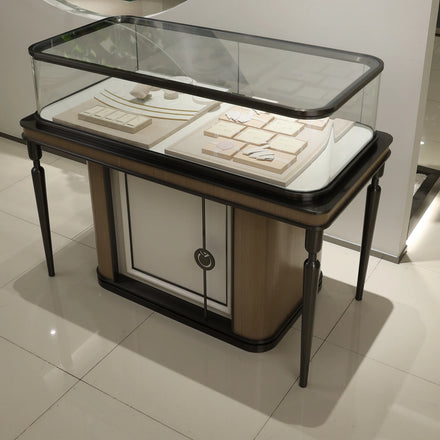 Modern Luxury Decoration Jewellery Shop Showroom Counter Design Interior Led Showcase Jewelry Display Table Cabinet