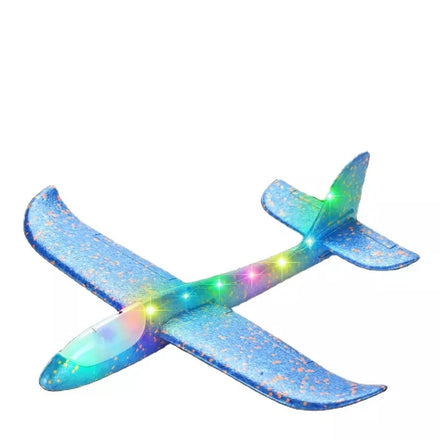 Outdoor Flying Toys Hand Launch Throwing EVA Aircrafts Foam Glider LED Light Plane Model Toy