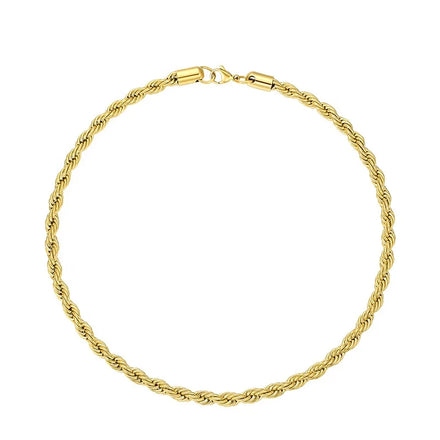 PVD 18K Gold Plated Stainless Steel Jewelry Twine Twist Chain Gold Color Necklace Hiphop Punk Accessories Necklaces P203069