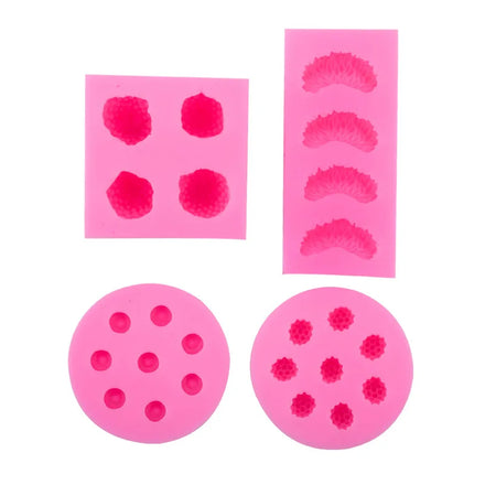 DIY Mini Lovely 3D Fruit Orange Strawberry Blueberry Raspberry Pink Sugar Fondant Silicone Mold for Cake Decoration Baking