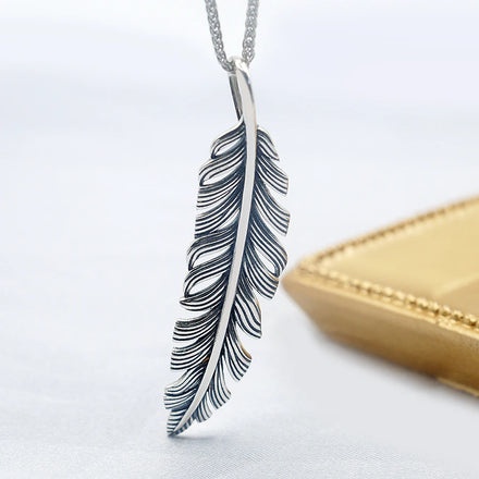 Fashion Fine Silver 925 Jewelry Wing Design Feather Custom Pendant for Necklace