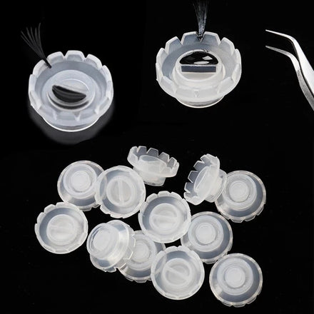 100pcs/bag Individual Disposable Eyelash Glue Graft Eyelash Holder Quick Flower Tumbler Eyelash Extensions Glue Ring