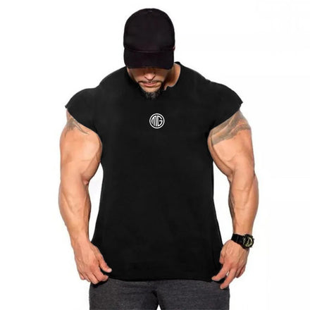 Wholesale Running Vest Mens Summer Bodybuilding Fitness Tank Top Men Gym Clothing Breathable Cotton Sleeveless Shirts