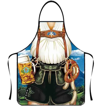 2024 Crazy Happy Bavarian Funny Kitchen Cooking Apron Women Promotional Party Supplies-Oktoberfest Style 80x60cm Waterproof