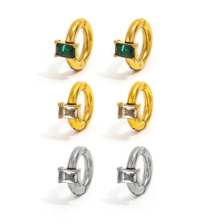 Fenny Dainty Simple Single Zirconia Cuff Earring Designer for Women No Fade Wholesale Stainless Steel Ladies Jewelry