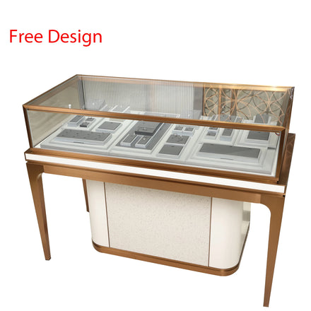 High Level Luxury Earrings Stand Holder Jewelry Store Wall Mount Glass Jewelry Display Table Case