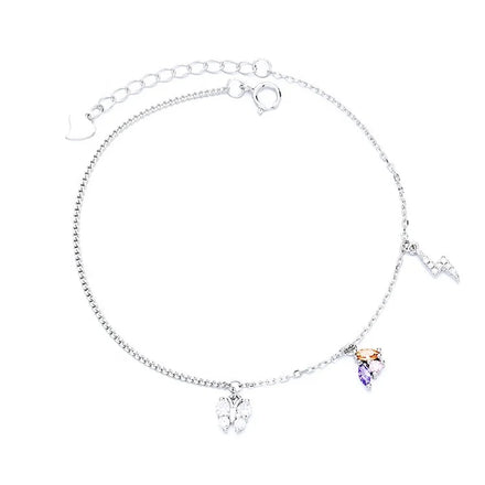 Wholesale Pure Silver 925 Bohemia Bracelet Mini Butterfly Charm Link Chain Bracelet for Kids