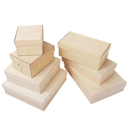 Fa New Design Wholesale Disposable Food Packaging Container Gift Box Unfinished Folded Grazing Wooden Box With Wooden Lid