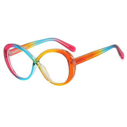 Fashion Colorful Optical Frames Anti-Blue-Ray Round Rainbow Glasses TR90 Blue Light Blocking Computer Eyeglasses for Women