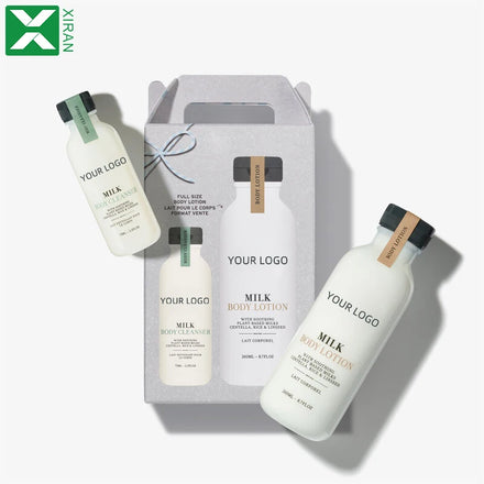 Private Label Wholesale Milk Nourishing Organic Body Care Set Gel Body Cleanser Lightening Soothing Moisturizing