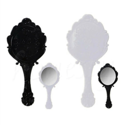 Women Girl Portable Travel Vintage Floral Mirror Hand Held Makeup Cosmetic Dresser Beauty Gift