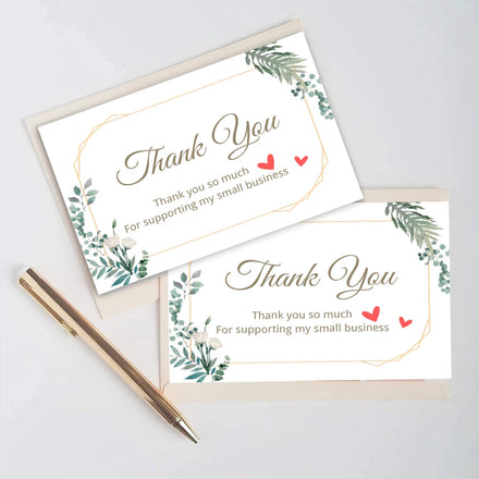Custom Printed Eco-Friendly Recyclable Thank You Card for Birthday Wedding Business Hot Stamping Logo Gift Greeting Paper Card