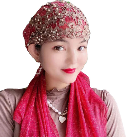 2022 New Design Muslin Is an Ethnic Style Wrapped Decorative Hathair Muslim Gauze Cap Baotou Hat
