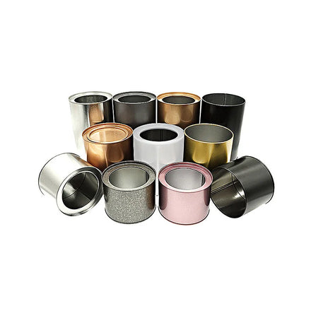 Wholesale Candle Jar Metal Round White Black Potted Tea Candle Tins for Aromatherapy Storage
