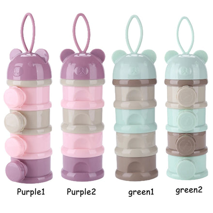 Infants Feeding Milk Powder & Snack Storage Box 4-Layer Portable TPE+PP New-fashioned Baby Food Container