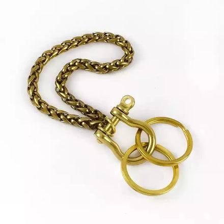Meetee KY696 Solid Brass Handicraft O-ring Key Chain Wallet Chain Waist Hanging Key Chain