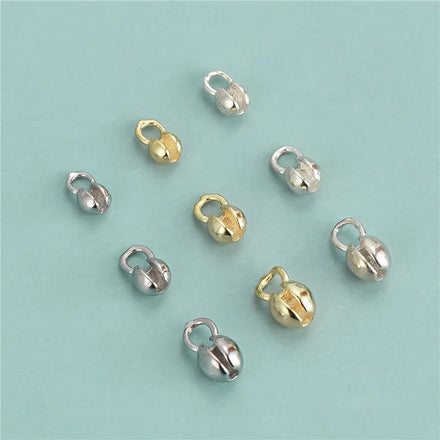 Wholesale 925 Sterling Silver Crescent Moon Clasp With Connector Gold Plated Crimp Beads Clasp for Bracelet Jewelry Making