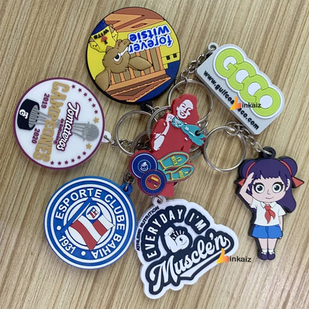 Custom Eco-Friendly PVC Round Key Rings with Company Name Anime Cartoon Design Digital Printed LINKAIZ Brand for Souvenir