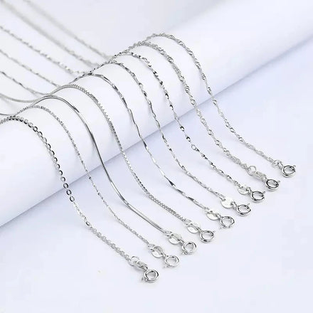 Fashion Jewelry Necklaces Plated Ladies Necklaces Minimalist Razor Blade Gold 925 Sterling Silver Trendy Chains Geometric 6pcs