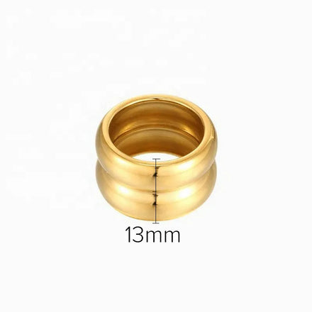 Cross-border European and American Ring Wide Edge Double Layer Simple Metal Feeling Ring