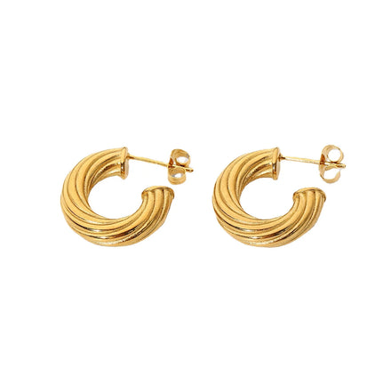 Bulk Wholesale Earrings Gold Plated Earrings Stainless Steel Twist Earrings Ladies Style