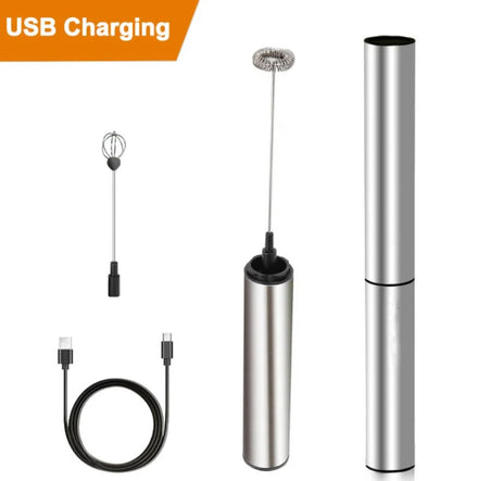 Wholesale Electric Milk Frother Handheld USB Portable Rechargeable Automatic Coffee Stainless Steel Electric Milk Frother