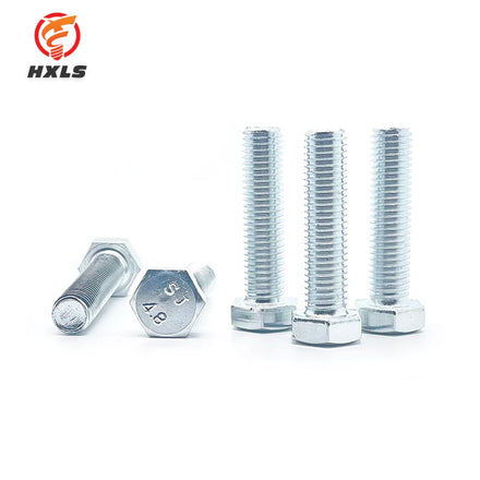 High Strength Zinc Plated Hex Head Bolts4.8 8.8 Grade Carbon Steel Metric M6-M16 & UNC Thread Available