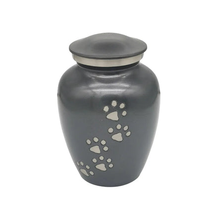 Hot Selling Funeral Urn Cat and Dog Pet Footprints Aluminum Alloy Urns Pet Cremation Urn