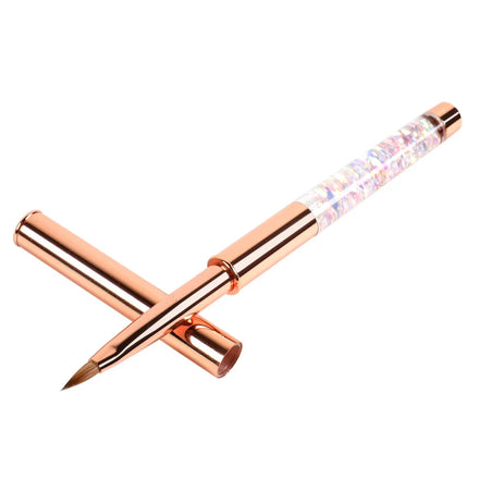 Rose Gold Carved Pen Liquid Nail Brush Nail Polish Acrylic Nail Brush Custom