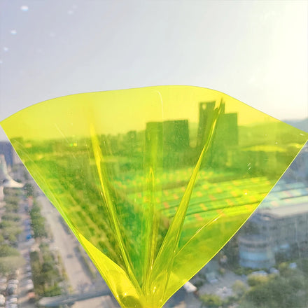 New Fluorescent Yellow Transparent Film Color Custom Pvc Plastic Super Clear Pvc Film Roll for Making Bags Crafts Belt