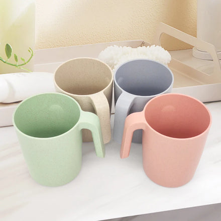 Reusable 500ml Adults Plastic Cups Handle Eco-Friendly Biodegradable Camping Mugs Personalized Logo PP Material Dishwasher Safe