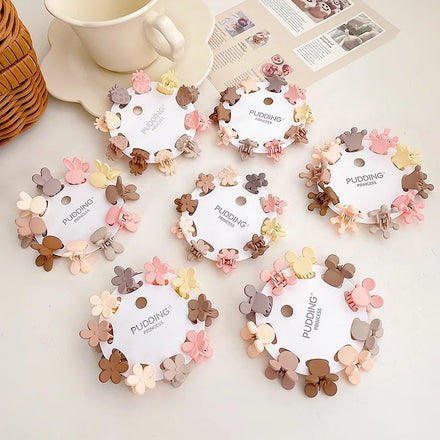 Wholesale Hairpin Korean Fashion Cute Baby Girls Hair Clips for Girls Star Shape Matte Rabbit Mini Flower Custom Hair Claw Clips