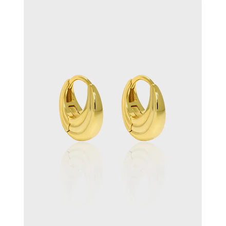 925 Sterling Silver Ripple Gold Hoop Earrings Water-Drop Stripe Fashion Earrings Minimalist Earrings Women Luxury Jewelry