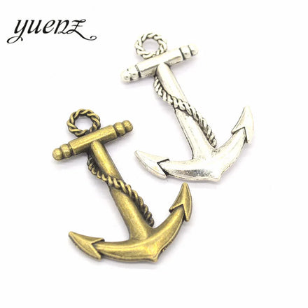 YuenZ Antique Silver Color Charms Metal Ship's Anchor Charm Pendant Bracelet Necklace Jewelry Making 44*30mm H08