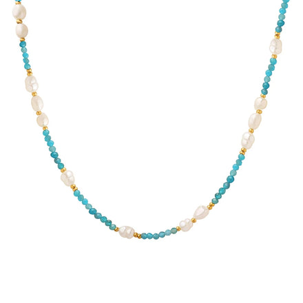 Factory Profesional Natural Freshwater Pearl Necklace Stone Design Necklace