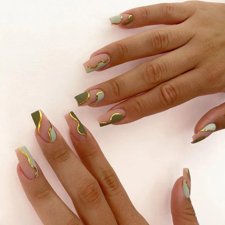 Wholesale Long Coffin Salon False Nails Colorful Customized Press on Nails
