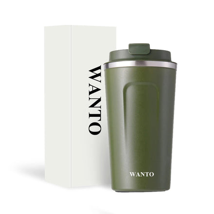 Wanto 12oz/ 17oz Private Label Double Wall Stainless Steel Insulated Coffee Cup Mugs Tumblers with Flip Screw Lid