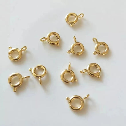 Factory Wholesale Diy Jewelry Findings Components 14K Gold Plated Jewelry Spring Clasp for Jewelry Making
