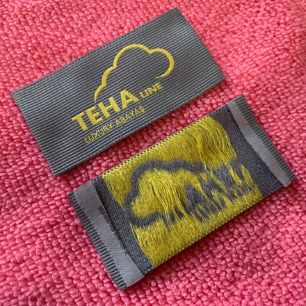 Special Technique Grosgrain Surface Damask Woven Labelnewest Style End Fold Woven Textured Tag for T-shirt