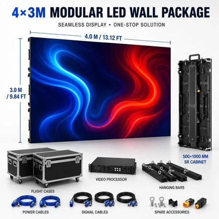 P3.91 Rental LED Display 500x500mm Die-Cast Aluminum Cabinet Indoor Outdoor Stage Event LED Video Wall Screen
