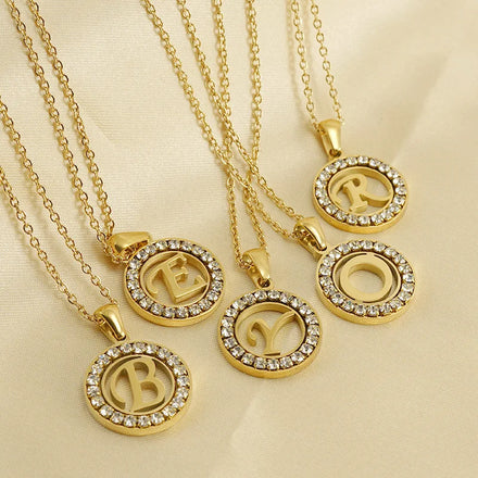 Wholesale Initial English Letter Fashion Initial Jewelry Necklace Stainless Steel