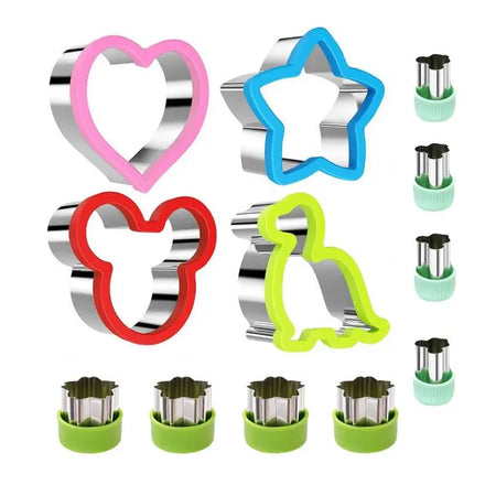 Hot Sales Fruit &Vegetable Sandwich Cutter 12pcs/set Cookie Cutter Stainless Steel Cake Tools Bento Accessories