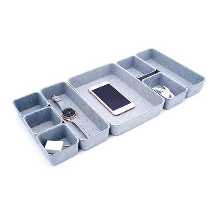 Factory Price High-quality 8pcs/Set Drawer Organizers Bins Felt Storage Bin for Office Organizer Shallow Small Desk Organizer
