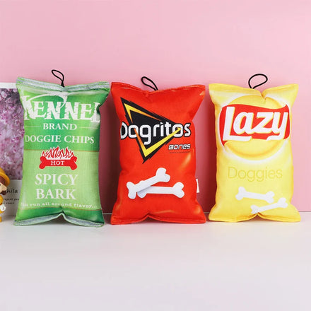 Durable Pet Toys New Arrivals Interactive Dog Chew Toy Oxford Potato Chips Bite Resistant Durable Teething Dog Squeaky Toy