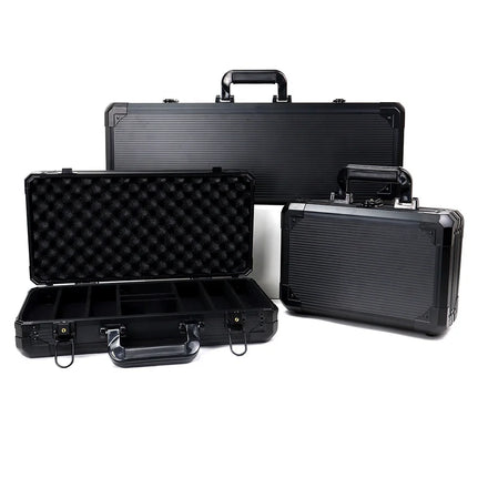 200 300 500ct Black Aluminum case for 40 43mm Poker Chips Empty Box Without Poker Chips for Storage Chip and Casino Accessories