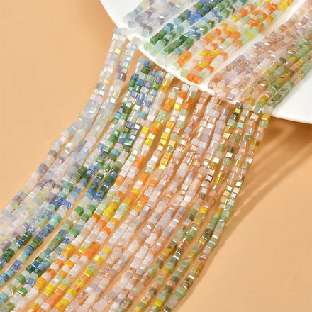 JC Crystal 2mm Ice Cream Mixed Color Crystal Glass square Beads DIY Bracelet Necklace Earring Loose Beads