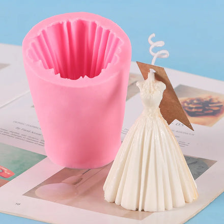 Hot Sale Wedding Dress Silicone Mold DIY Aromatherapy Candle Decoration Vehicle Mounted Gypsum Silicone Mold