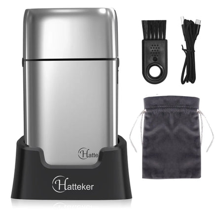 Hatteker Silver New Foil Shaver LED Hair Clippers Waterproof USB Rechargeable Electric Shaver